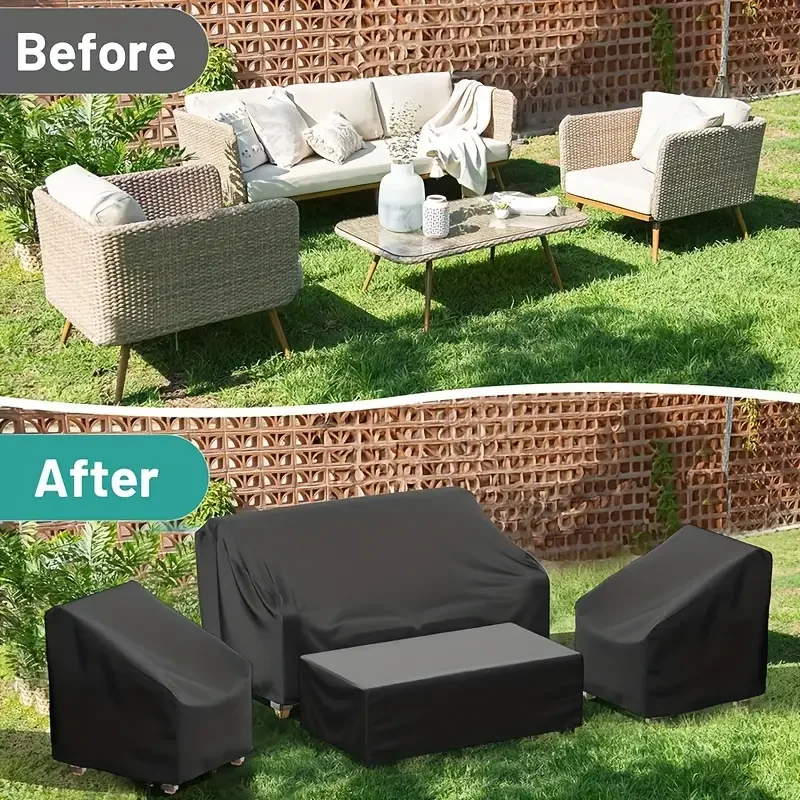 4pcs/Set Patio Furniture Covers, Heavy Duty Waterproof Outdoor Furniture Covers, Rattan Outdoor Furniture Windproof