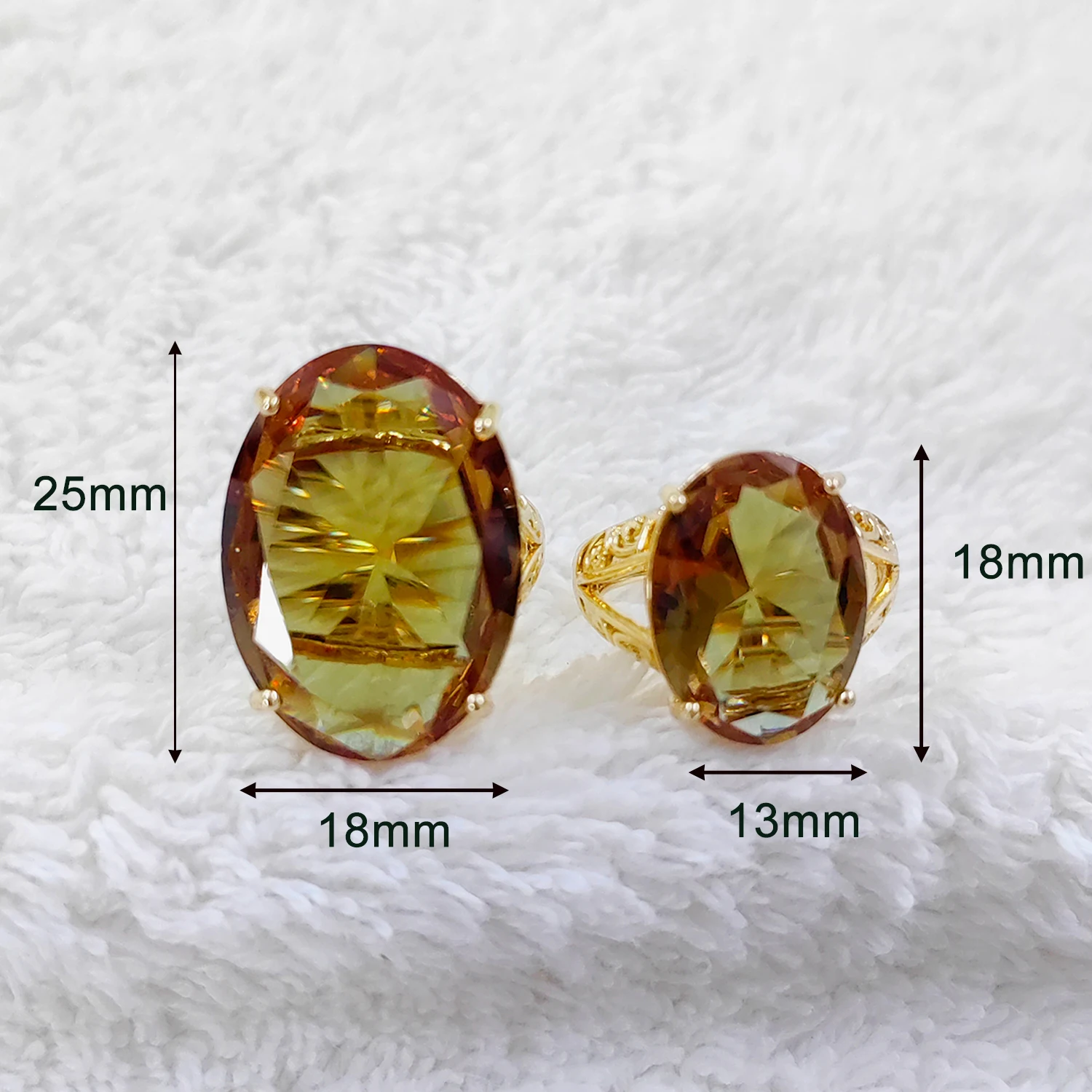 Turkish Color Changing Gemstone Sultanite Ornaments Oval Ring Fashion Simple Rings for Women Jewelry