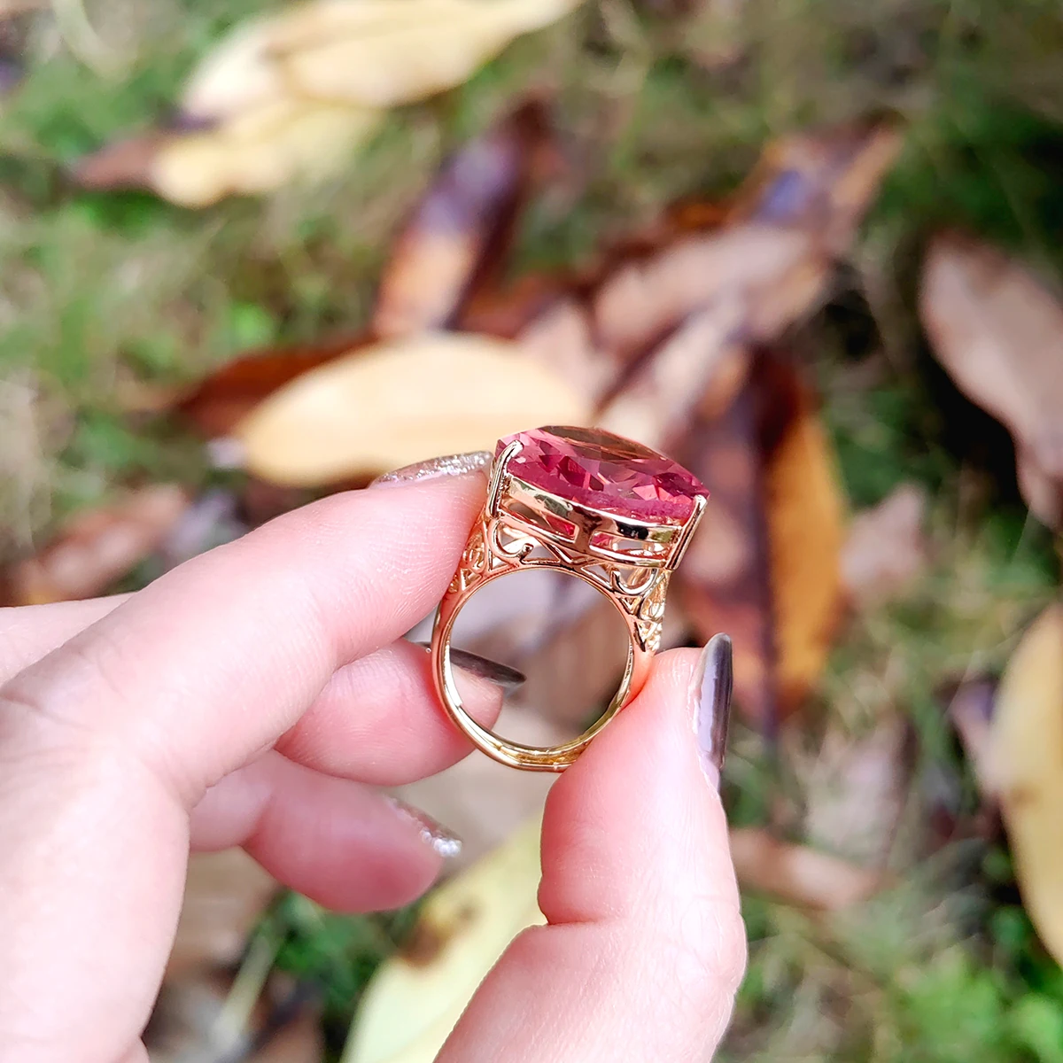 Turkish Color Changing Gemstone Sultanite Ornaments Oval Ring Fashion Simple Rings for Women Jewelry