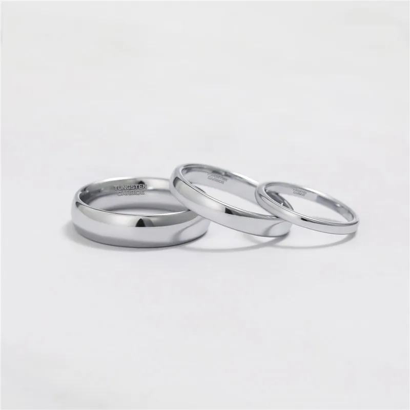 Tigrade Classic Jewelry 2/4/6/8mm Cute Men Women Simple Rings Polish100% Pure Tungsten Carbide Ring Wedding Band Engagement Ring