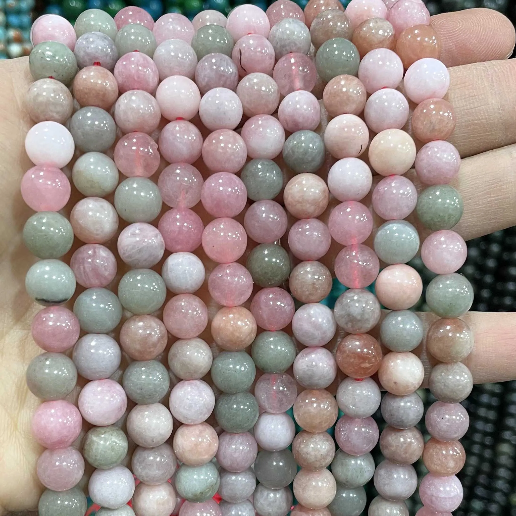 6 8 10MM Natural Stone Jade Chalcedony Round Multicolors Loose Beads For Jewelry Making Diy Charm Bracelets Necklace Accessories