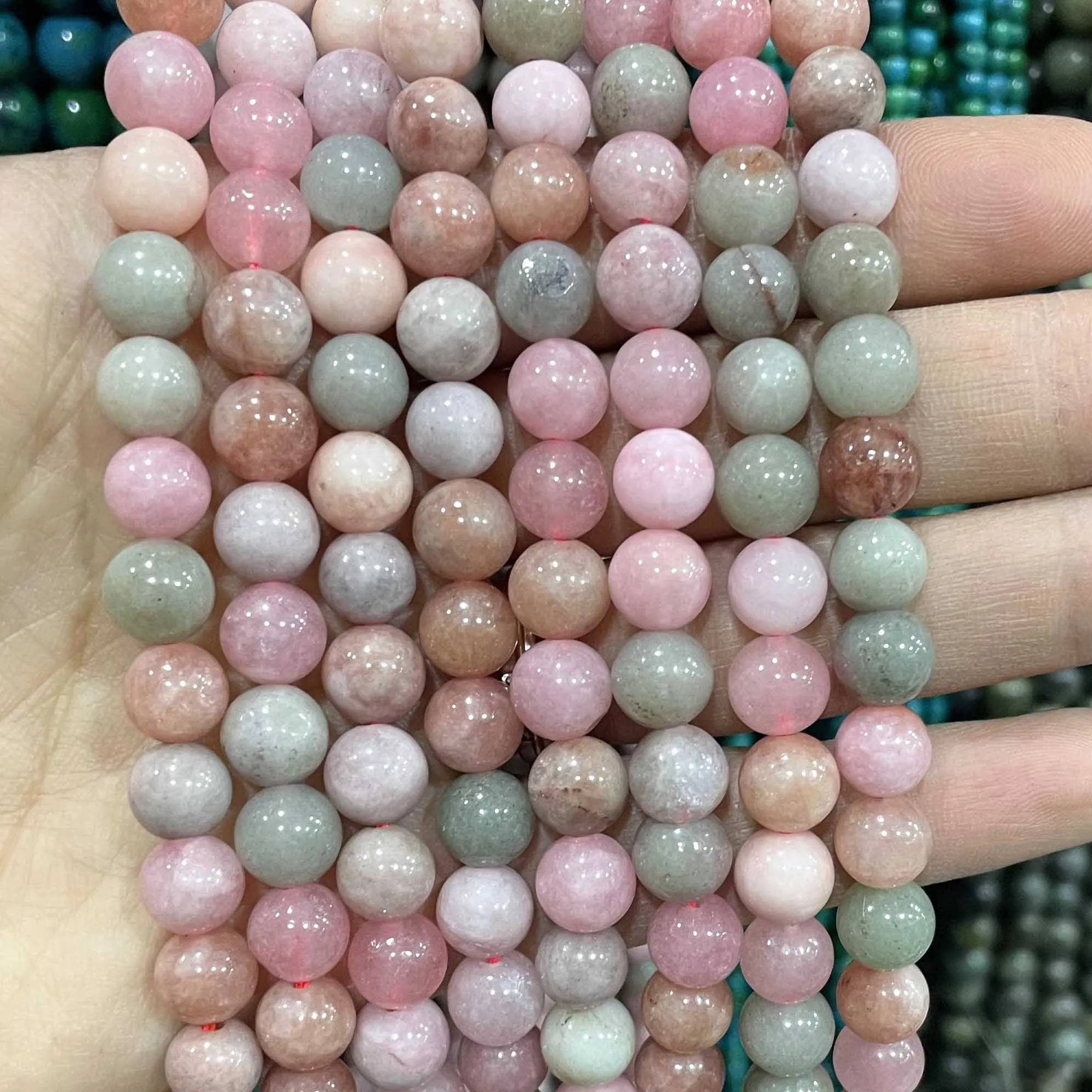 6 8 10MM Natural Stone Jade Chalcedony Round Multicolors Loose Beads For Jewelry Making Diy Charm Bracelets Necklace Accessories