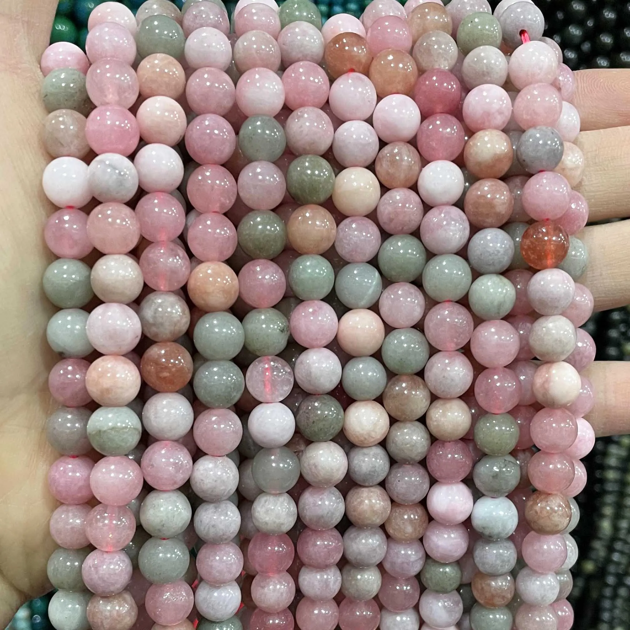6 8 10MM Natural Stone Jade Chalcedony Round Multicolors Loose Beads For Jewelry Making Diy Charm Bracelets Necklace Accessories