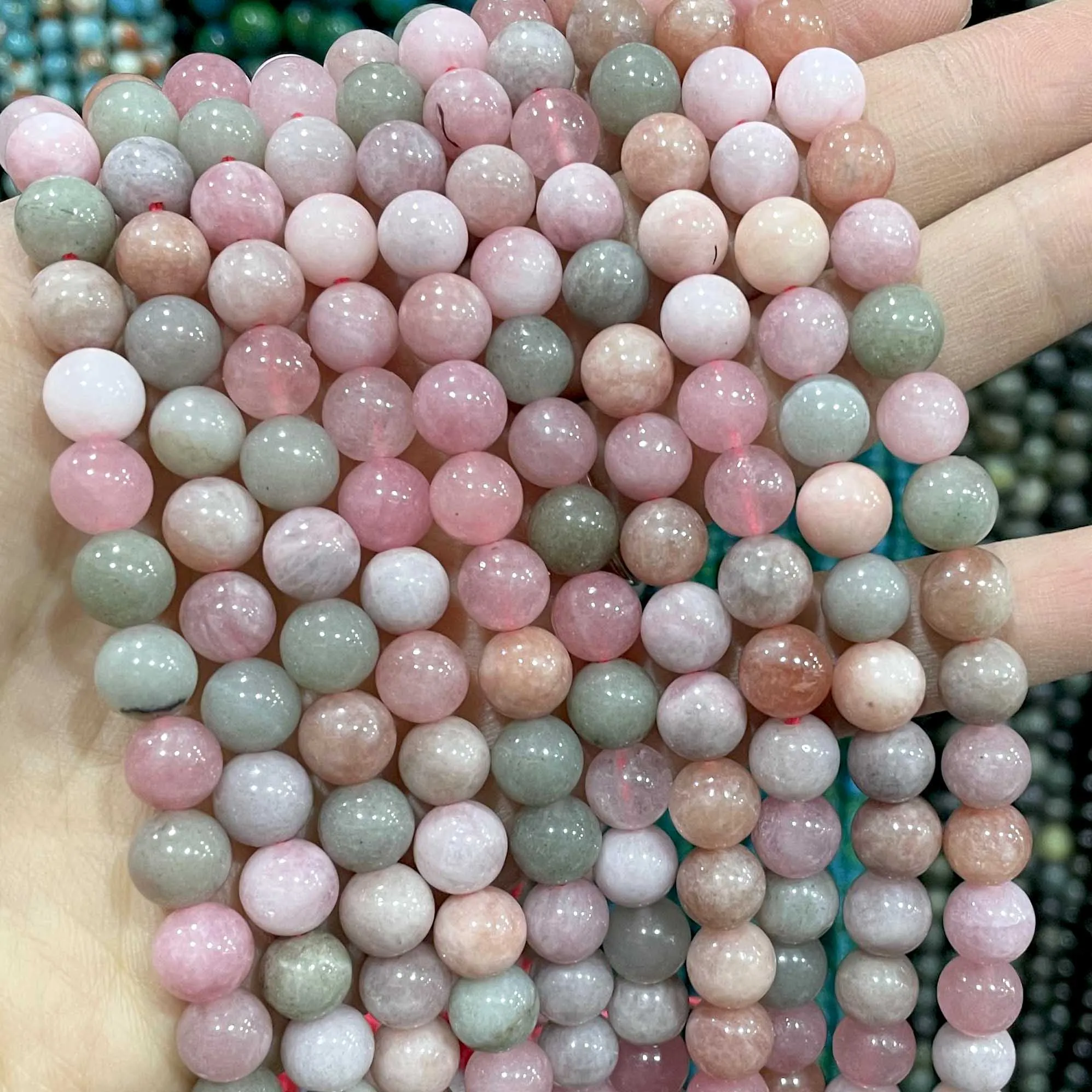 6 8 10MM Natural Stone Jade Chalcedony Round Multicolors Loose Beads For Jewelry Making Diy Charm Bracelets Necklace Accessories