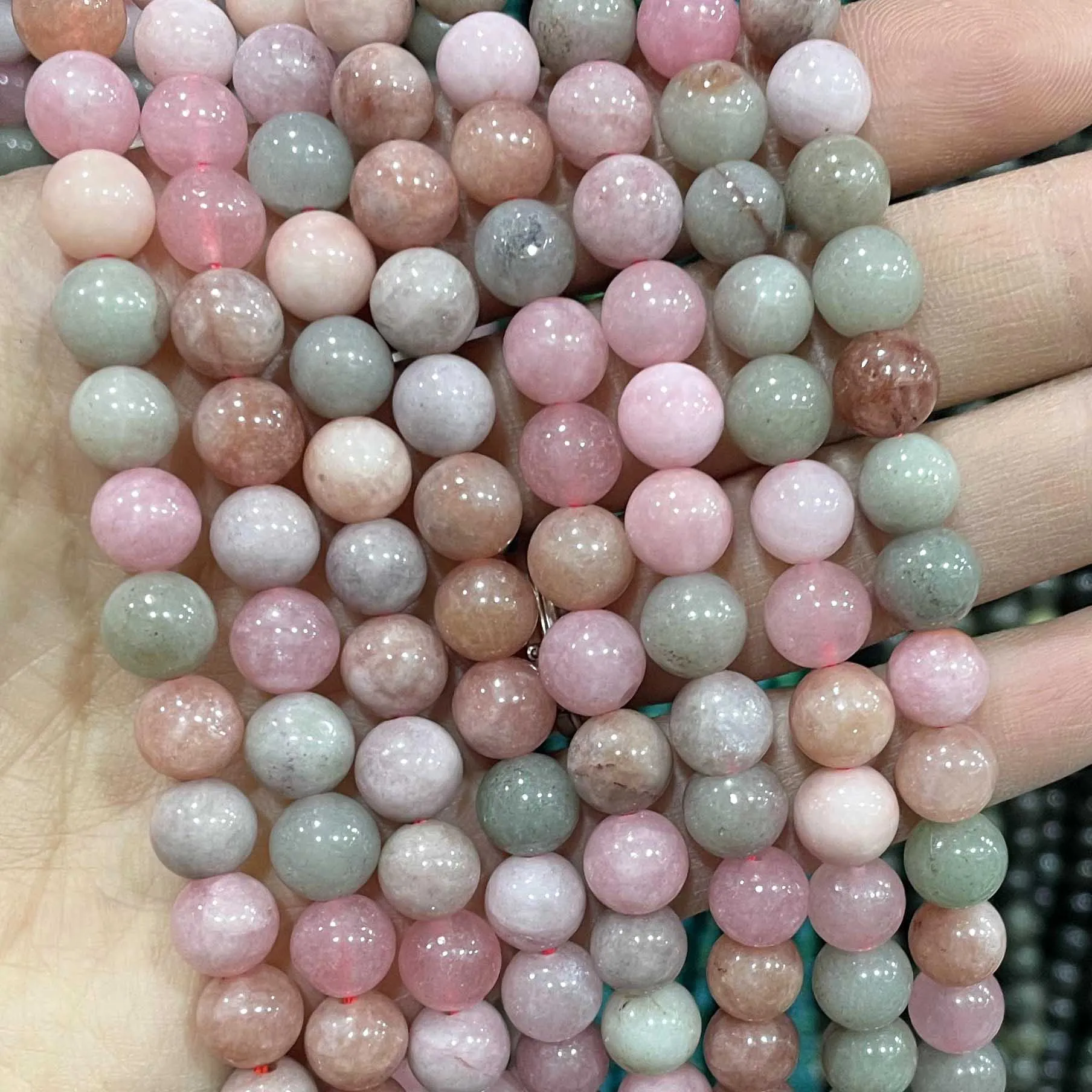 6 8 10MM Natural Stone Jade Chalcedony Round Multicolors Loose Beads For Jewelry Making Diy Charm Bracelets Necklace Accessories