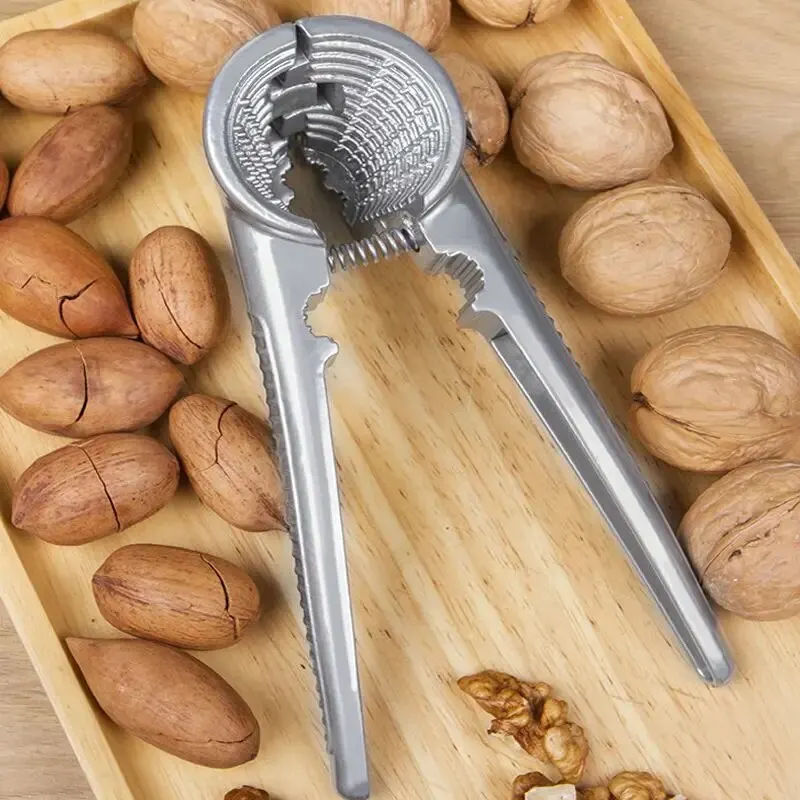 1pc Silvery Metal Multi Functional Walnut Clip Household Nut Shelling Tools Suitable for Walnuts Chestnuts and Hazelnut