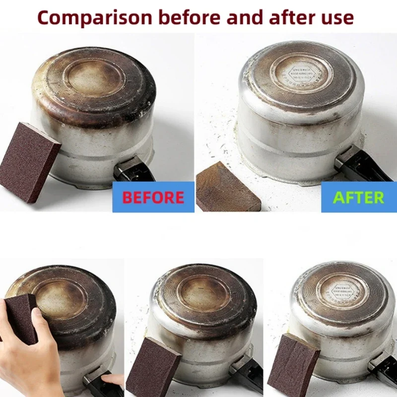Magic Sponge Eraser Descaling Emery Cleaning Brush Silicon Carbide Descaling Cleaning Brush Stove Top Pot Kitchen Tools