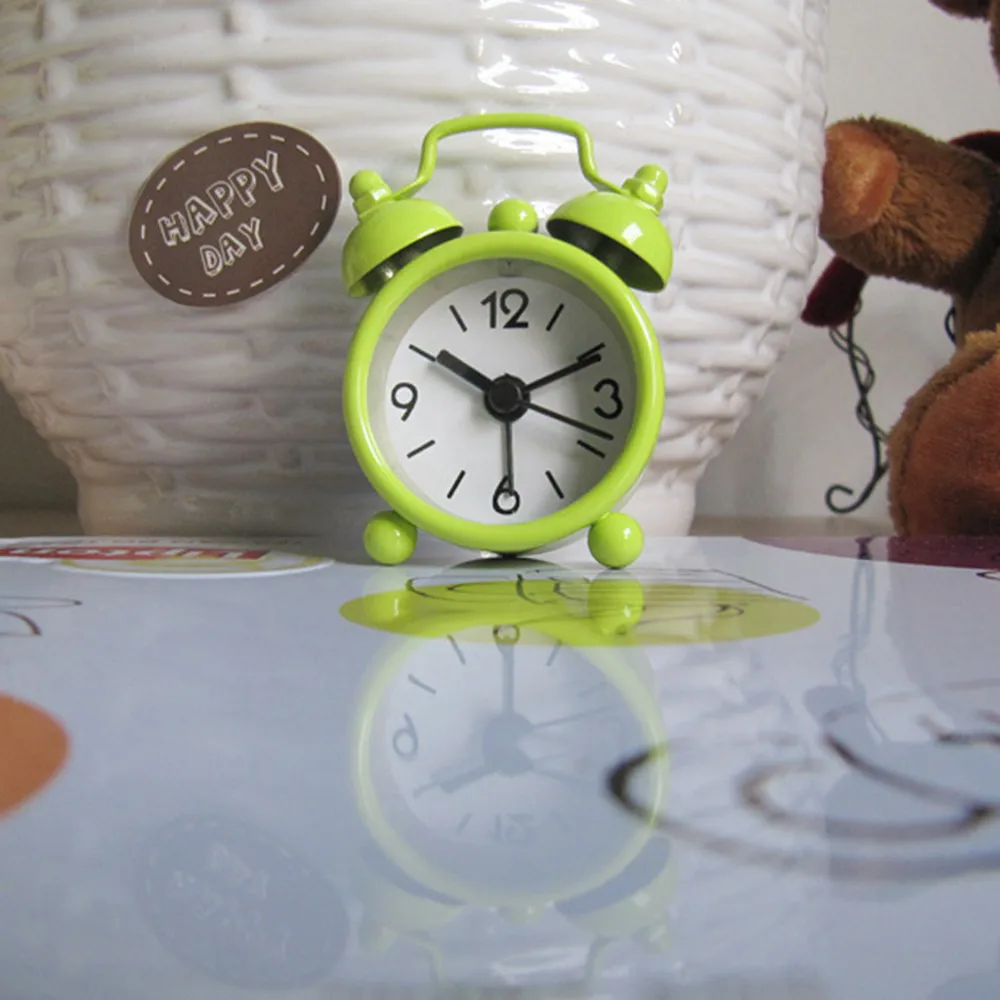 Creative Cute Mini Metal Small Alarm Clock Electronic Home Children's Room Decoration Small Alarm Clock Маленький будильник
