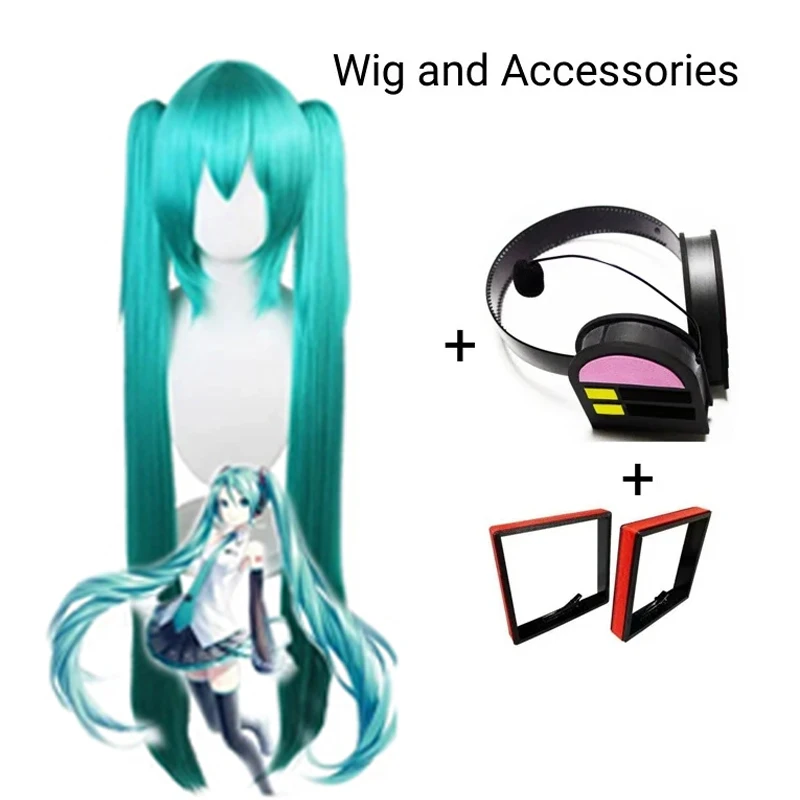 Miku Cosplay Full Set Silver Leather Fabric Suit Miku Cosplay Headwear Costume Outfit JK Sailor Dress High School Uniform Hallow