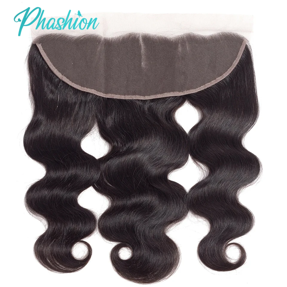 Phashion Ear to Ear 13X4 Lace Frontal Straight 4x4 5X5 Closure Only Body Wave Pre Plucked Swiss Transparent 100% Remy Human Hair