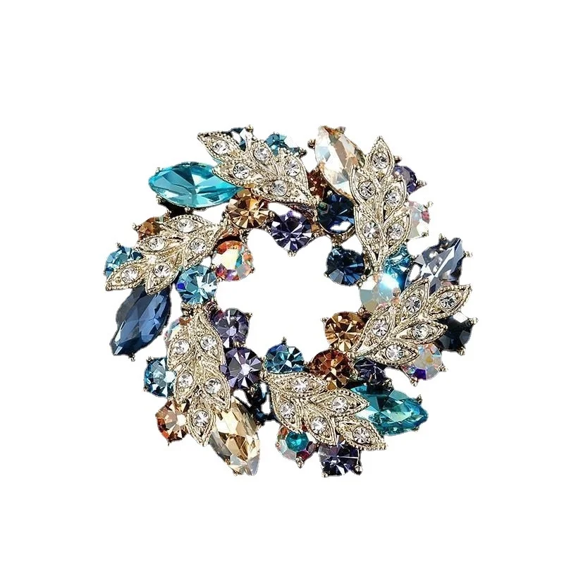 women's round brooch simple wreath buckle pin corsage accessories