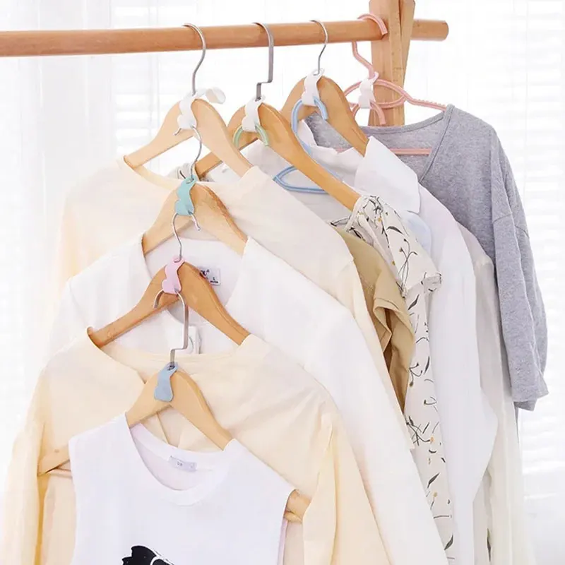 50/5Pcs Clothes Hanger Hooks Space Saving Closet Connector Hook Cascading Hanger Plastic Extender Clips Wardrobe Coat Organizer