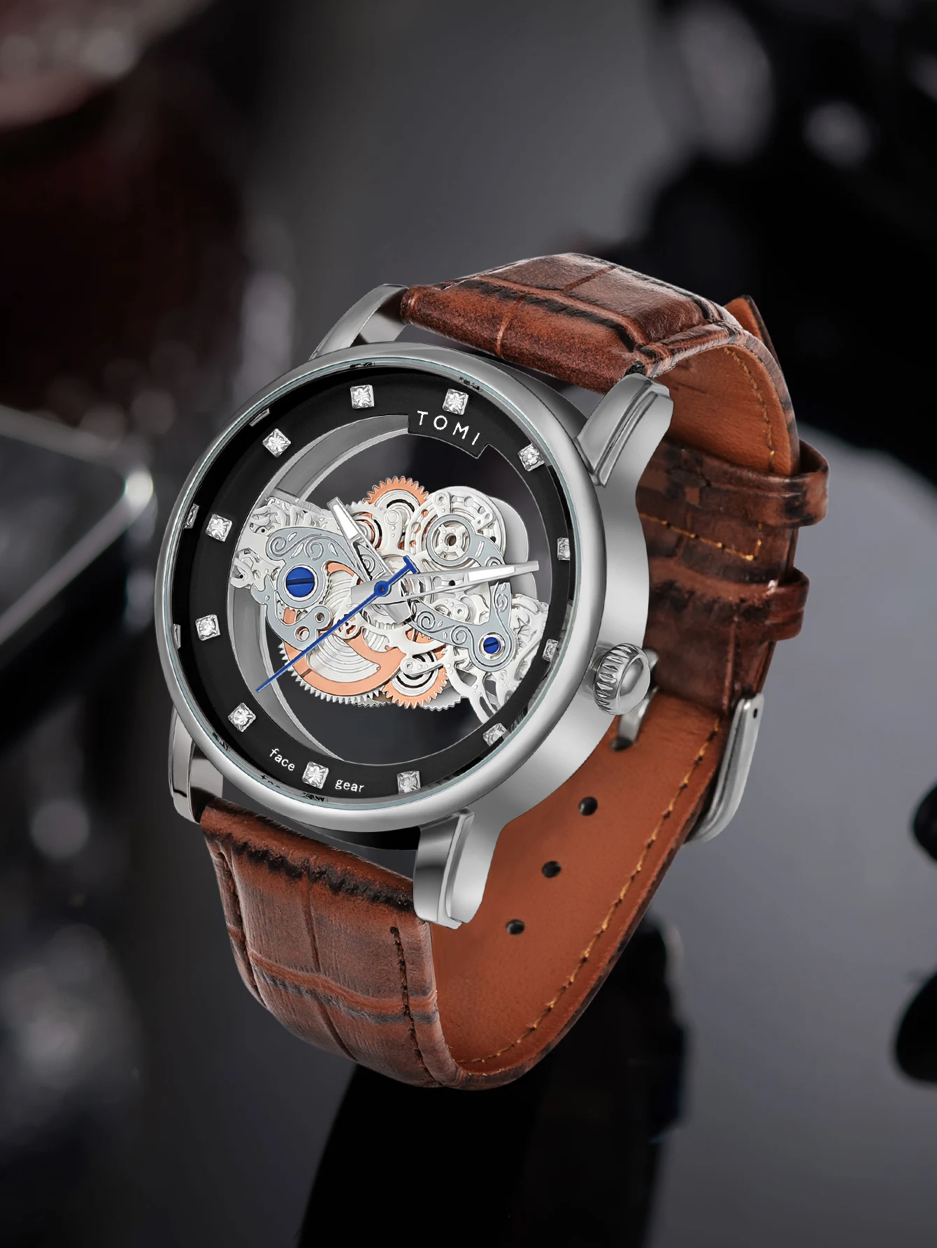 TOMI New Popular Watch Luxury Casual Men's and Women's Watch Hollow Diamond Quartz Watch