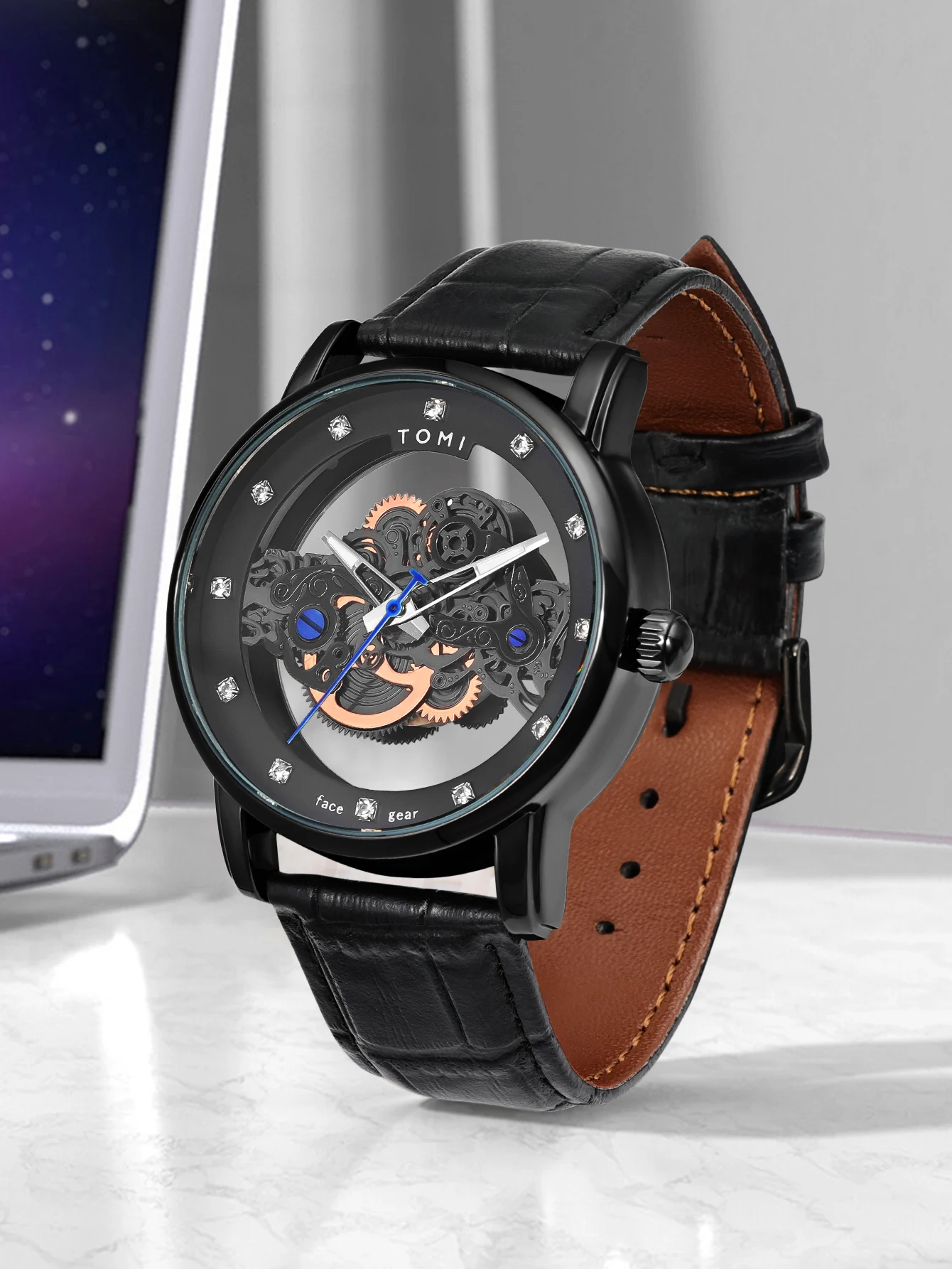 TOMI New Popular Watch Luxury Casual Men's and Women's Watch Hollow Diamond Quartz Watch