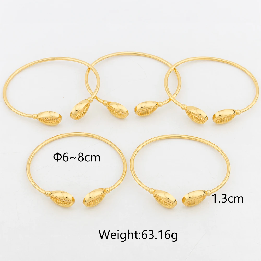 New Cuff Bracelet For Women Party Dubai Shell Shape Bangles 18K Gold Color Map of Africa Jewelry Accessories Anniversary Gifts