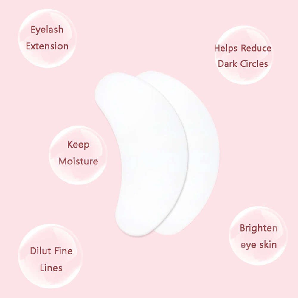 50/100 Pairs Patches for Building Hydrogel EyePads Eyelash Extension Paper Stickers Lint Free Under Eye Pads Makeup Supplies