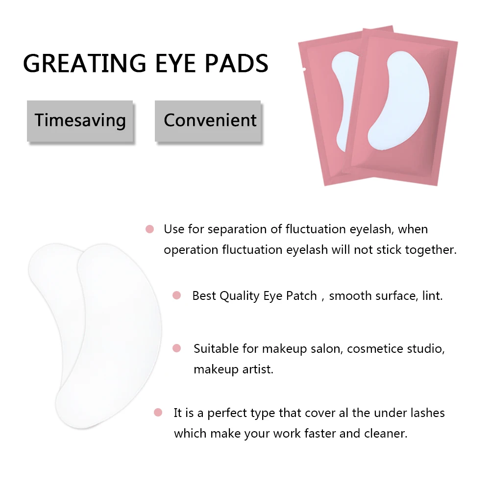 50/100 Pairs Patches for Building Hydrogel EyePads Eyelash Extension Paper Stickers Lint Free Under Eye Pads Makeup Supplies