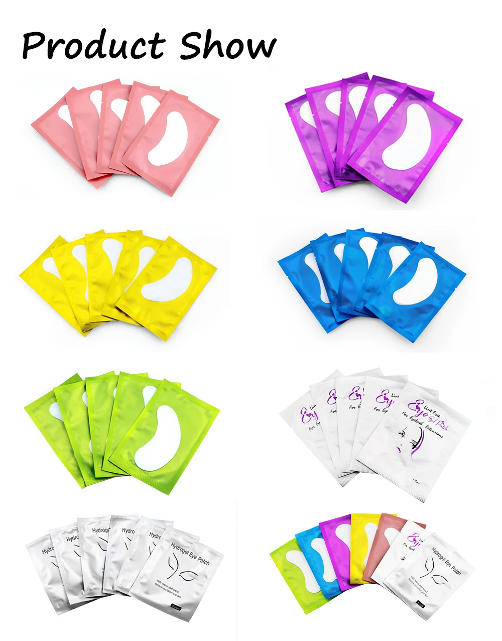 50/100 Pairs Patches for Building Hydrogel EyePads Eyelash Extension Paper Stickers Lint Free Under Eye Pads Makeup Supplies