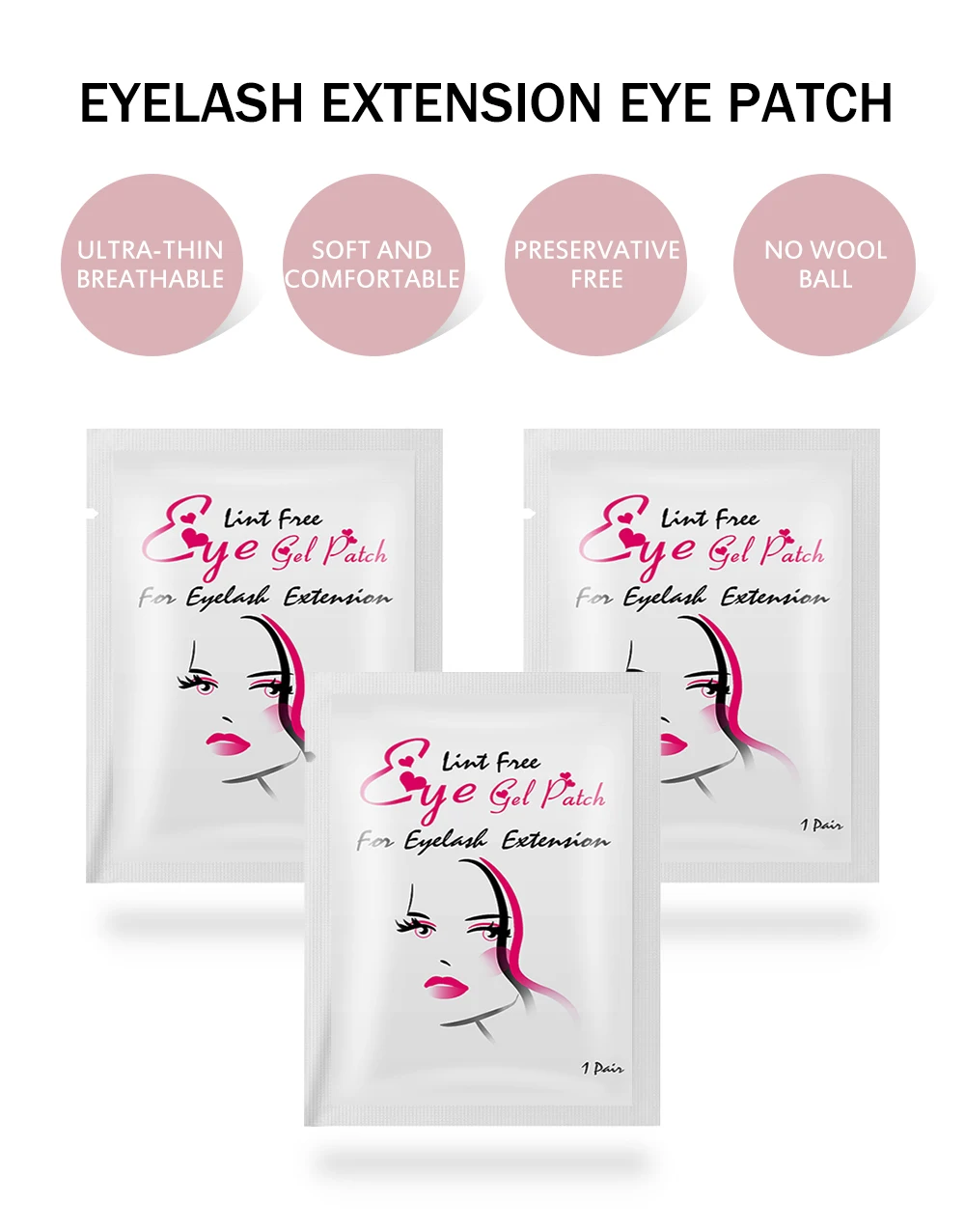 50/100 Pairs Patches for Building Hydrogel EyePads Eyelash Extension Paper Stickers Lint Free Under Eye Pads Makeup Supplies