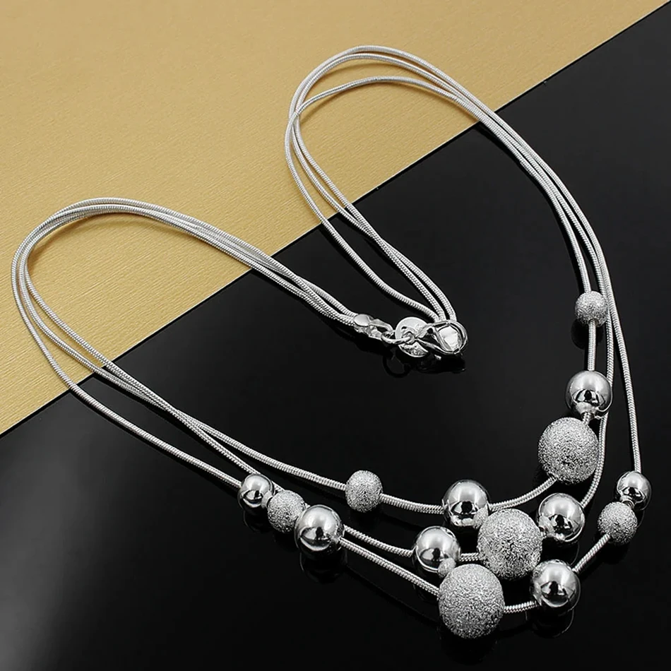 Fine Jewelry Charm 925 Sterling Silver Bead Necklace Charm Classic High Quality Fashion for Women Lady Wedding Chain Gift