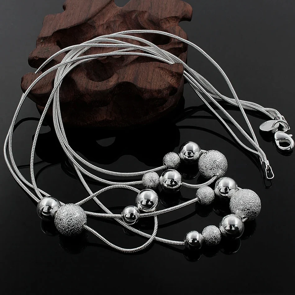 Fine Jewelry Charm 925 Sterling Silver Bead Necklace Charm Classic High Quality Fashion for Women Lady Wedding Chain Gift