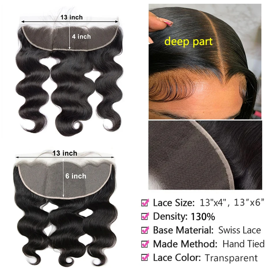 Upermall 26 28 Inch 13x4 13x6 Full Lace Frontal Straight Pre Plucked HD Transparent Body Only Natural Black 100% Remy Human Hair