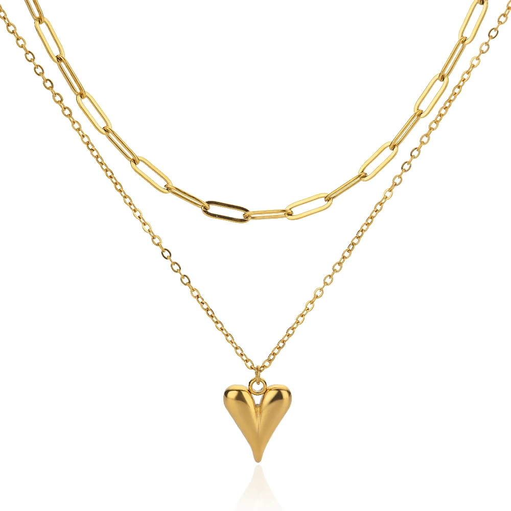 Heart Pendant Necklace for Women Girls 316L Stainless Steel Choker Necklaces Aesthetic Handmade Jewelry Accessories Free Gifts