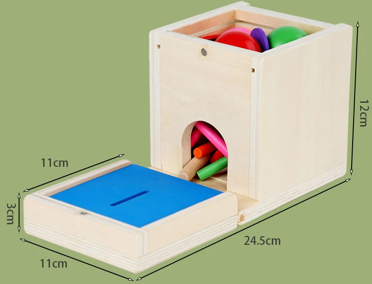 6-in-1 Wooden Montessori Toy Play Kit Object Permanence Box Play Set with Coin Box Carrot Harvest Shape Sorter Ball Drop Toy