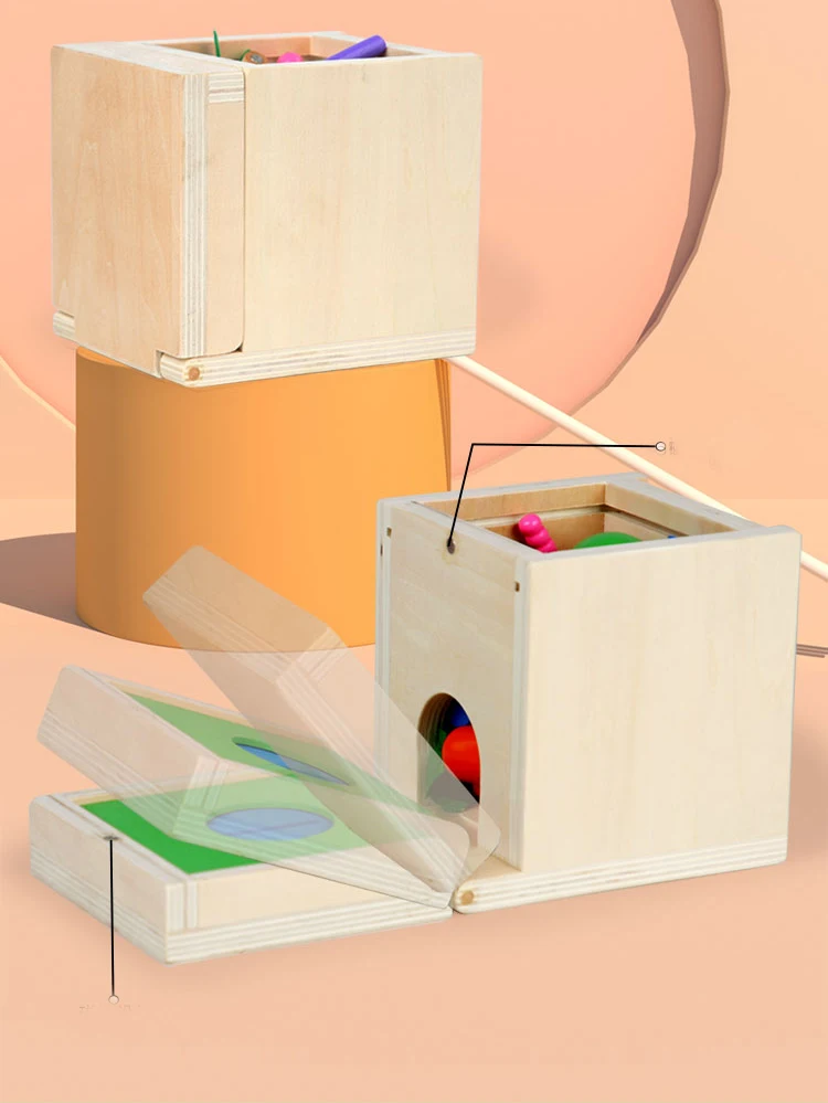 6-in-1 Wooden Montessori Toy Play Kit Object Permanence Box Play Set with Coin Box Carrot Harvest Shape Sorter Ball Drop Toy