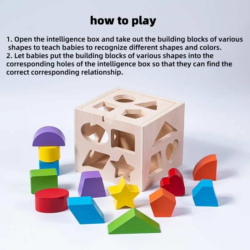 6-in-1 Wooden Montessori Toy Play Kit Object Permanence Box Play Set with Coin Box Carrot Harvest Shape Sorter Ball Drop Toy