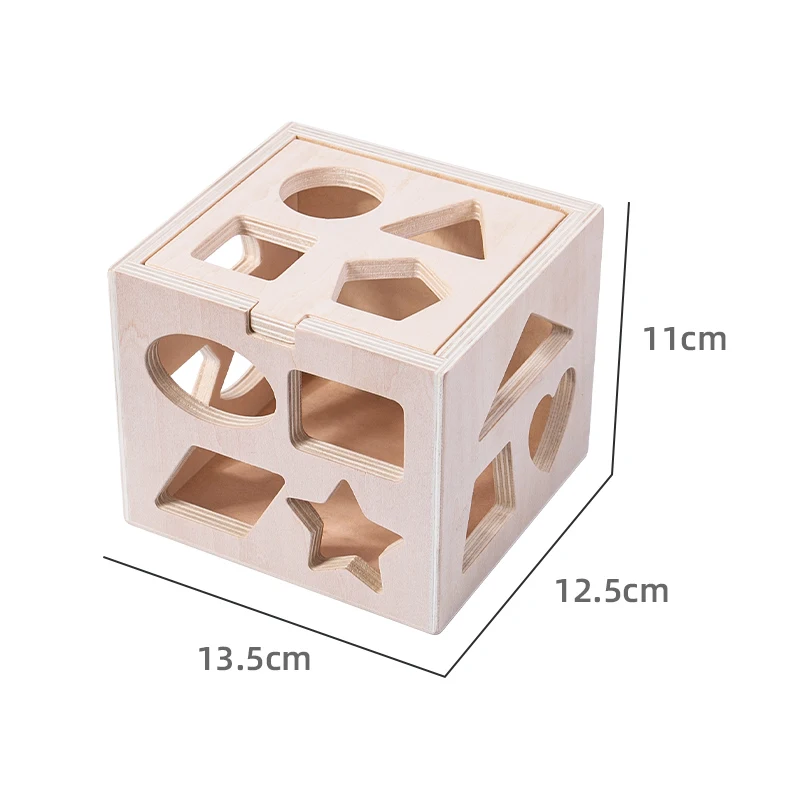 6-in-1 Wooden Montessori Toy Play Kit Object Permanence Box Play Set with Coin Box Carrot Harvest Shape Sorter Ball Drop Toy