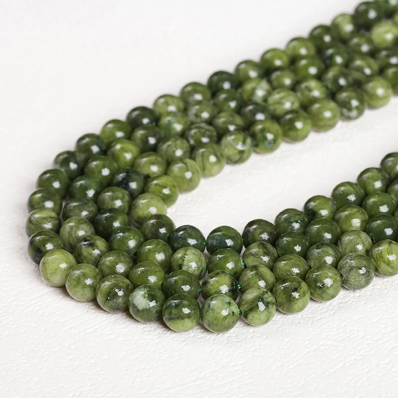 4 6 8 10mm Natural Stone Dark Color Southern Jade Beads Round Loose Spacer Jasper For Jewelry Making Diy Necklace Bracelet