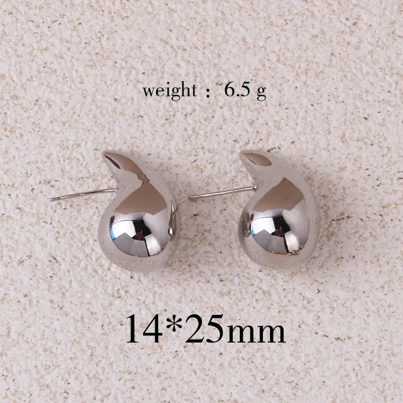 2024 New Trendy Plate Gold Color Chunky Waterdrop Dupes Drop Earrings for Women Personality Glossy Teardrop Earring Jewelry Gift