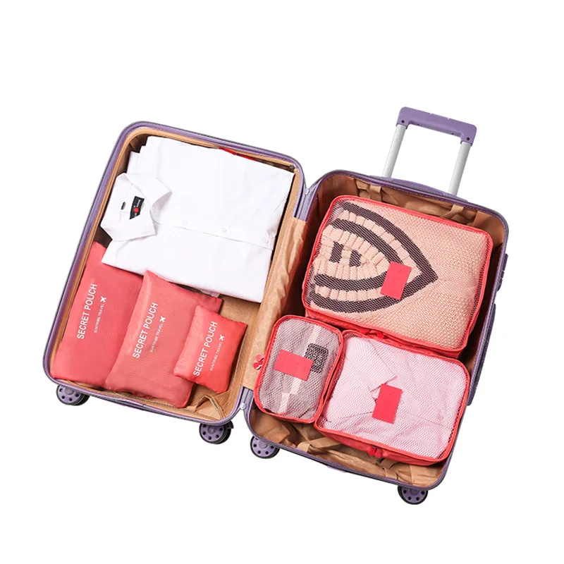 Homefish 6Pcs Oxford Waterproof Fabric Packing Cubes Travel Storage Organizer For Clothes Shoes Underwear Suitcase Luggage