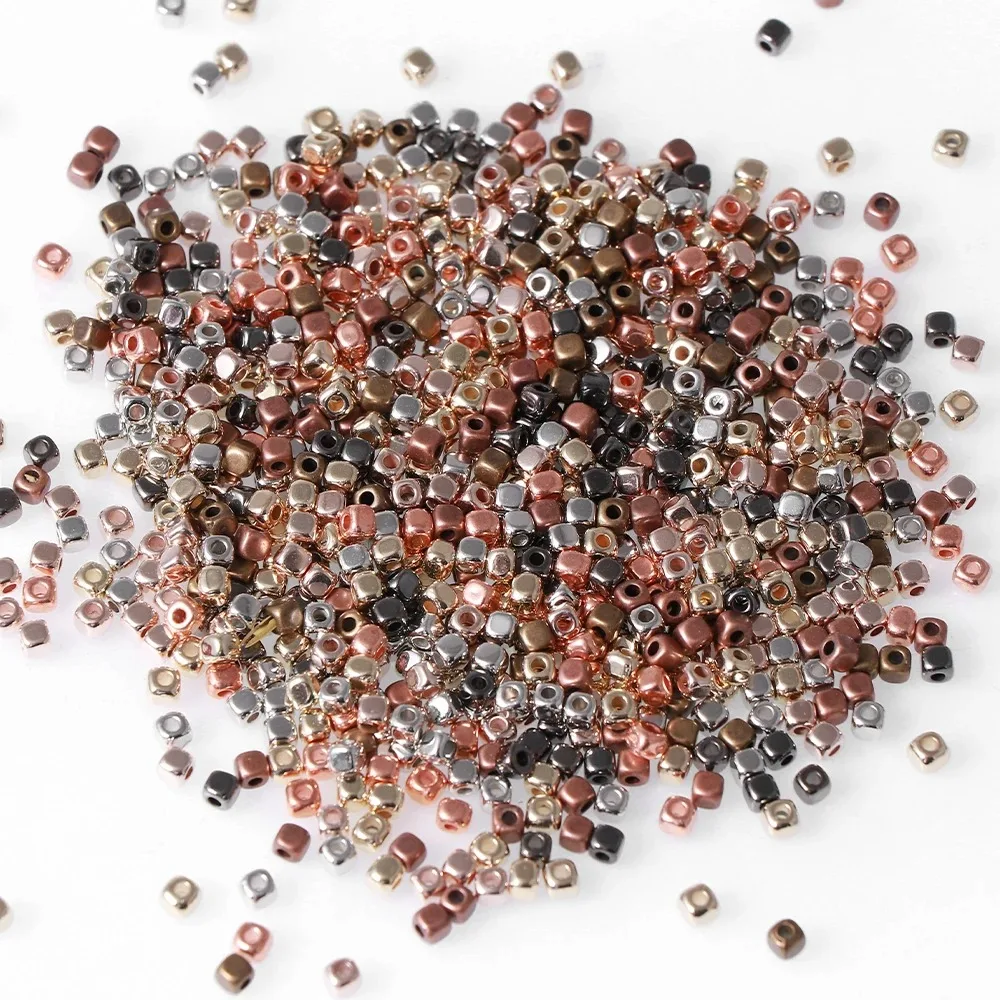 800pcs CCB Square with Rounded Corners Beads 3mm Mixed Color for DIY Jewelry Making Accessories