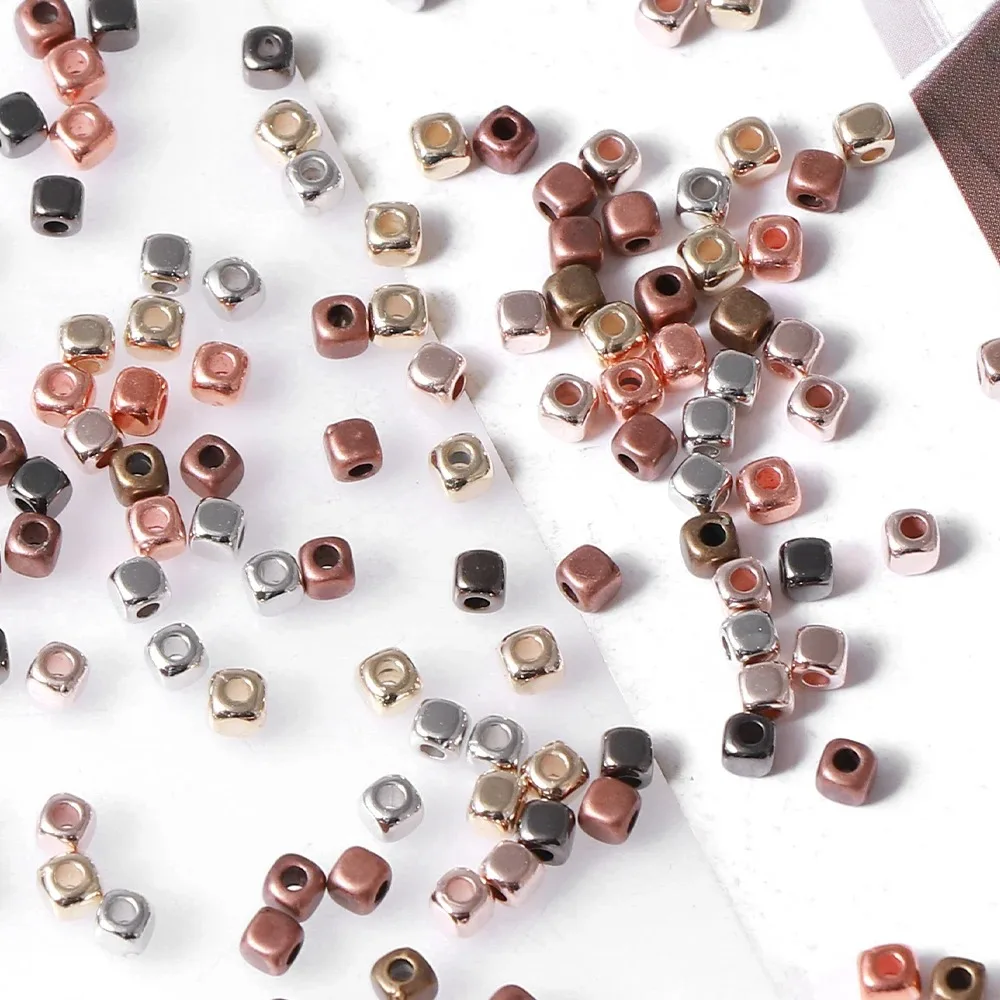 800pcs CCB Square with Rounded Corners Beads 3mm Mixed Color for DIY Jewelry Making Accessories