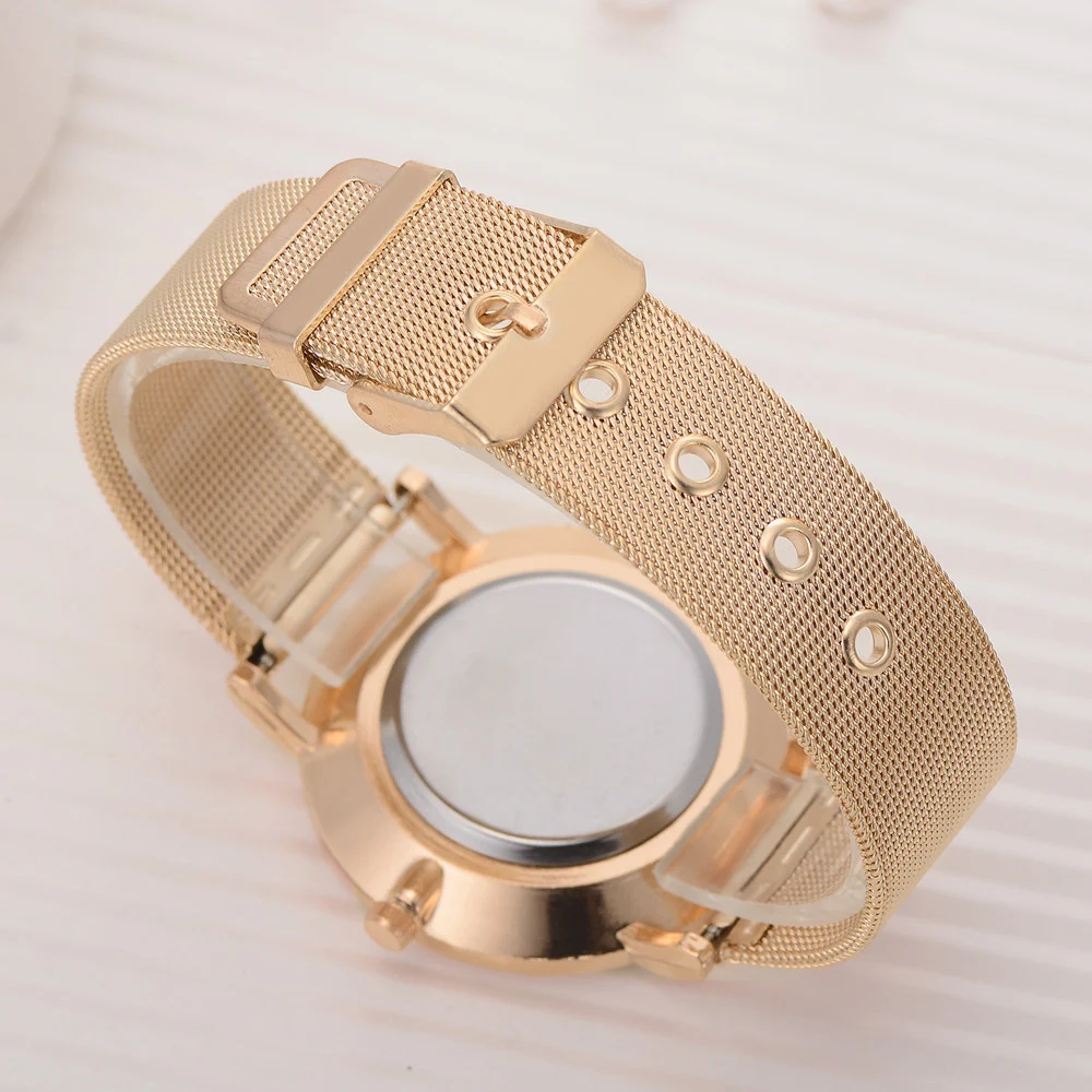 Top Brand Luxury Watches Women Fashion Stainless Steel Mesh Belt Quartz Wristwatch Simple Casual Ladies Clock Gift Montre Femme