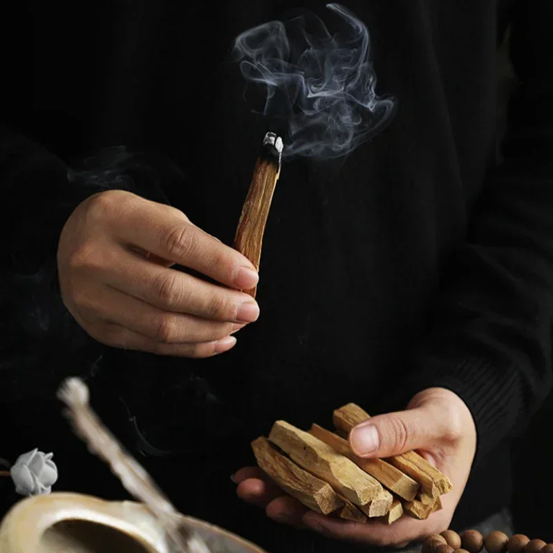Palo Santo Natural Incense Sticks High Oil Content for Indoor Aromatherapy Refreshing Breath Meditation 10pcs