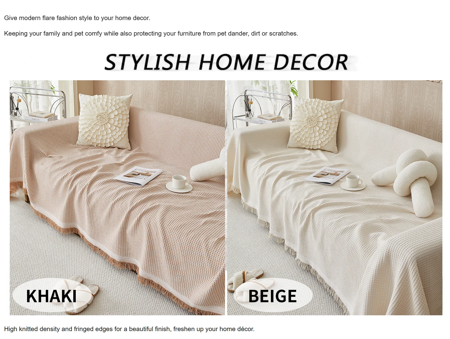 Cotton Wove Sofa Covers Slipcover for Loveseat Recliner Chair Futon, Washable Protector Thick Breathable Fabric, Living Room/Bed