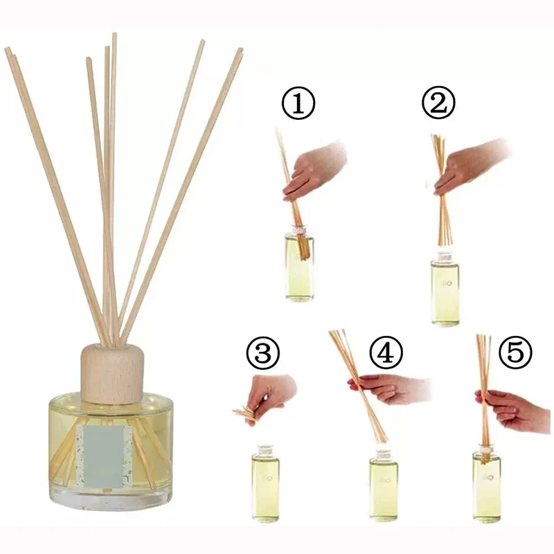 50/100/200pcs Fiber Reed Diffuser Sticks Set 3mm 8inch Aromatherapy Diffuser Sticks for Bedroom Office Air Freshener Fragrance