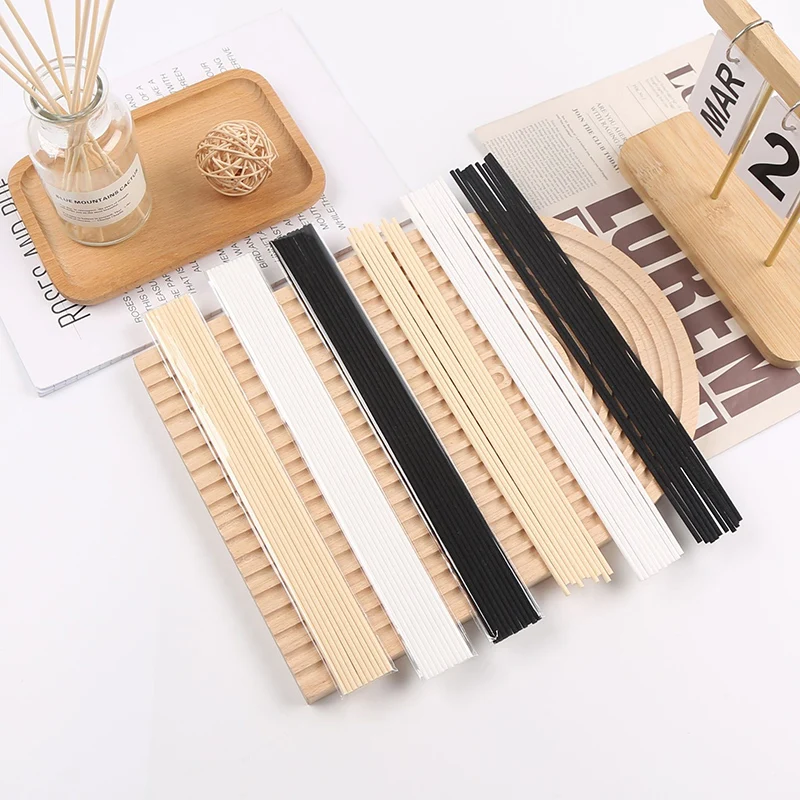 50/100/200pcs Fiber Reed Diffuser Sticks Set 3mm 8inch Aromatherapy Diffuser Sticks for Bedroom Office Air Freshener Fragrance