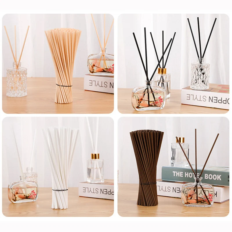 50/100/200pcs Fiber Reed Diffuser Sticks Set 3mm 8inch Aromatherapy Diffuser Sticks for Bedroom Office Air Freshener Fragrance