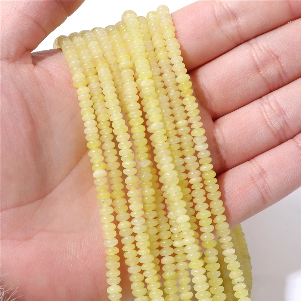 2X4MM Natural Abacus Stone Beads Blue Green Pink Flat Rondelle Beads for Jewelry Making Bracelets Necklace Accessories Wholesale