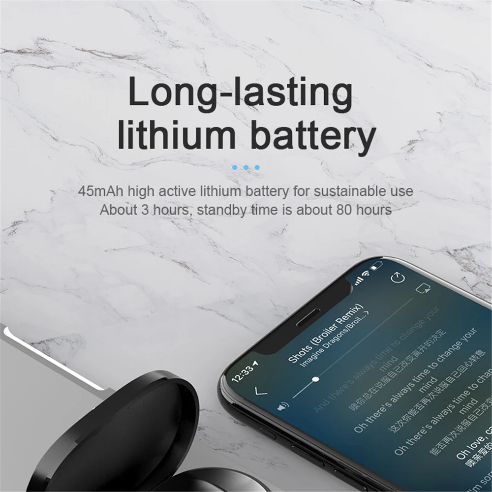 A6S Wireless Bluetooth Earphones Touch Control Sport Headset LED Display Stereo Sound For Mobile Phones