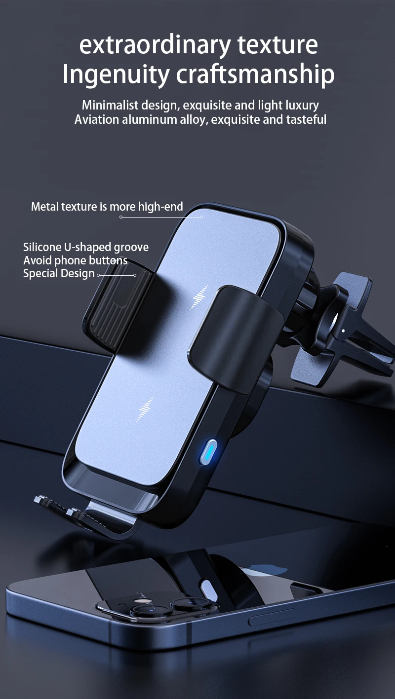Wireless Car Charger Dual Coil Car Phone Holder Stand for Samsung Galaxy Z Flip 5 4 3 S22 S21 iPhone 14 13 Fast Charging Station