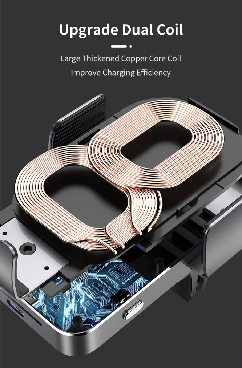 Wireless Car Charger Dual Coil Car Phone Holder Stand for Samsung Galaxy Z Flip 5 4 3 S22 S21 iPhone 14 13 Fast Charging Station