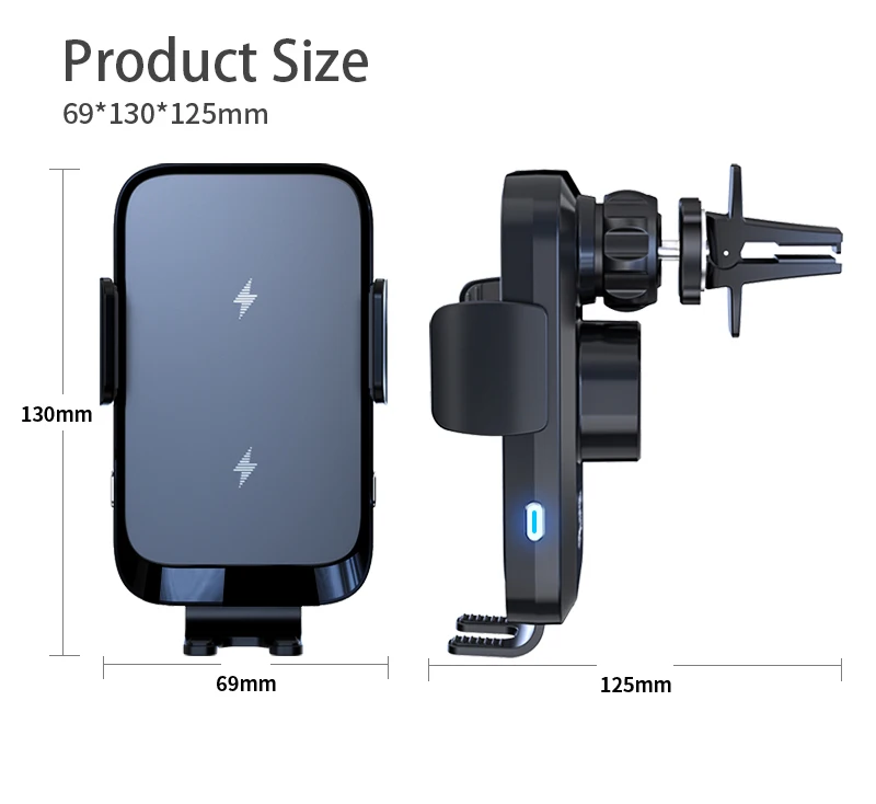 Wireless Car Charger Dual Coil Car Phone Holder Stand for Samsung Galaxy Z Flip 5 4 3 S22 S21 iPhone 14 13 Fast Charging Station