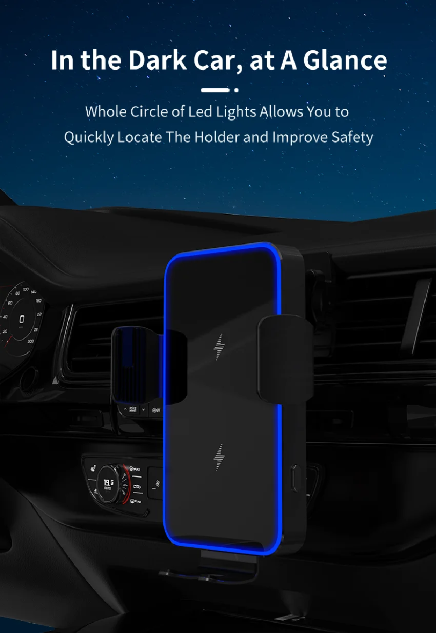 Wireless Car Charger Dual Coil Car Phone Holder Stand for Samsung Galaxy Z Flip 5 4 3 S22 S21 iPhone 14 13 Fast Charging Station