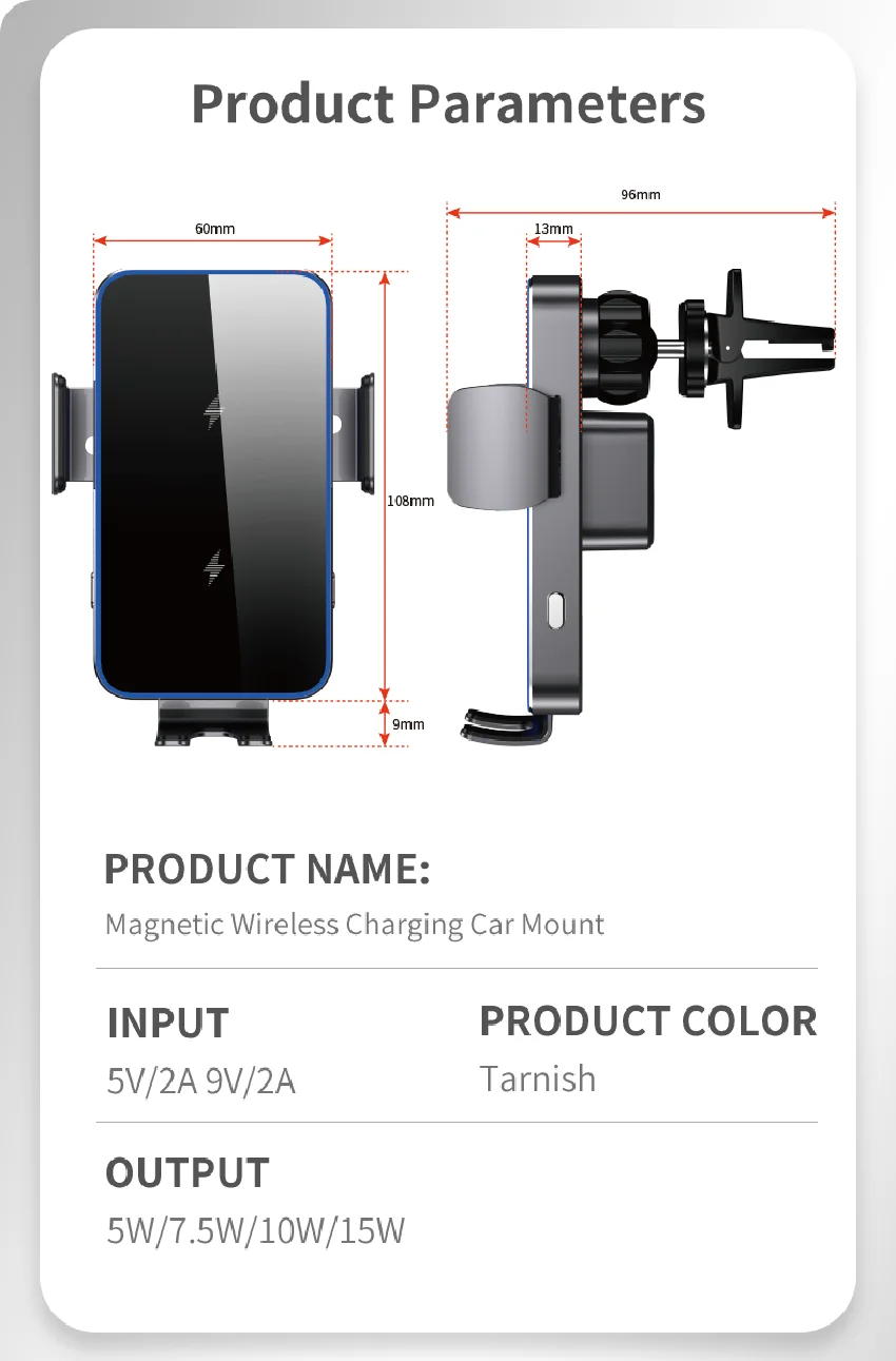 Wireless Car Charger Dual Coil Car Phone Holder Stand for Samsung Galaxy Z Flip 5 4 3 S22 S21 iPhone 14 13 Fast Charging Station