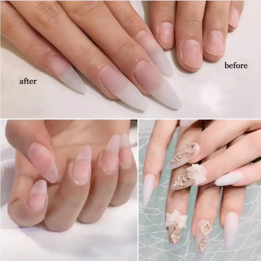 120G Nail Acrylic Powder Clear Pink White Carving Crystal Polymer Builder Nails Extension Art Dust with BOX Professional GY&
